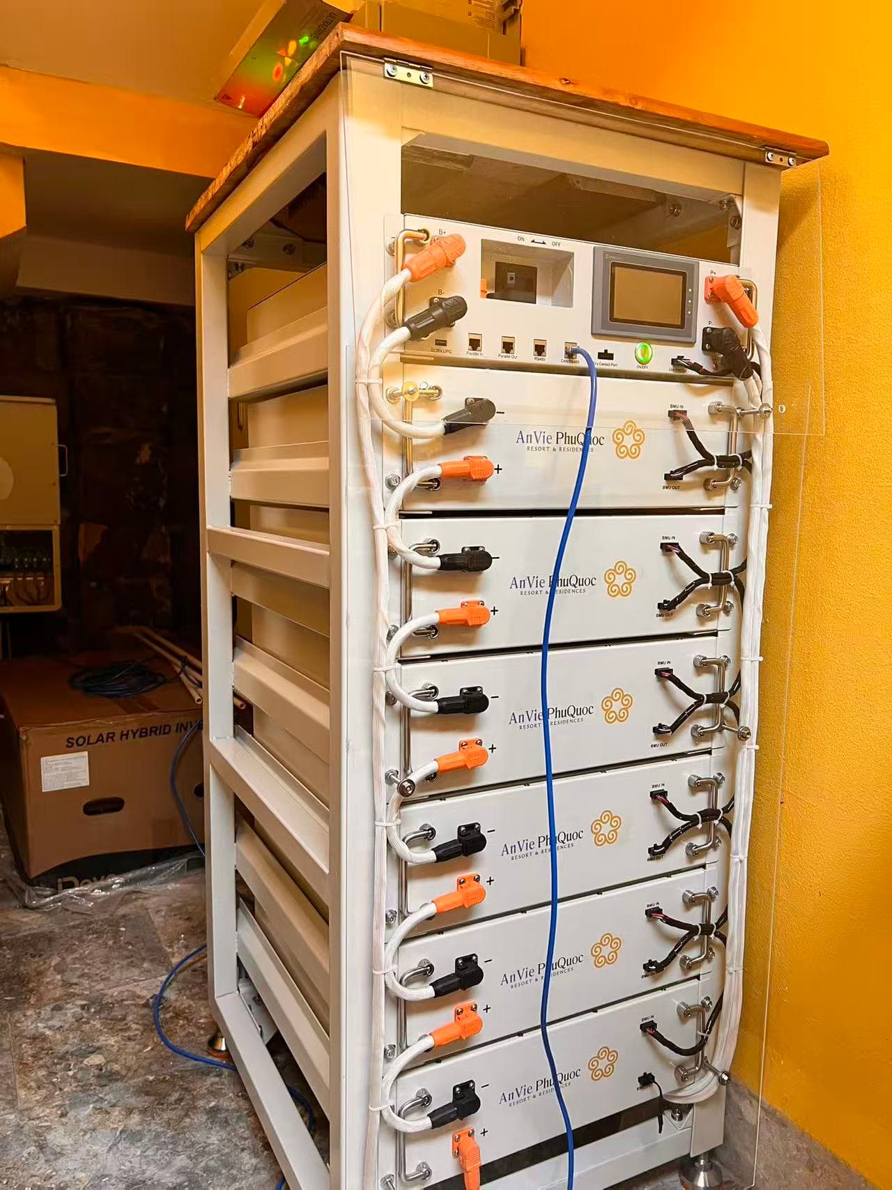 Battery storage rack for the Vietnam resort project